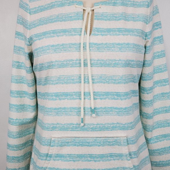 Sonoma Striped Kangaroo Pocket Sweatshirt Top Size M - Picture 3 of 12
